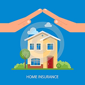 Home insurance concept. Vector illustration in