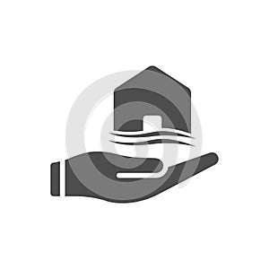 Home insurance glyph vector icon