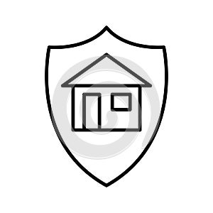 Home insurance icon. House protect sign. Real estate or property protection, home security concept