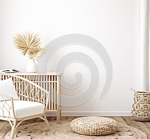 Home interior background, room with minimal decor