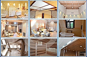 Home interior.Collage
