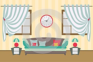 Home Interior flat vector design. Space for work relax