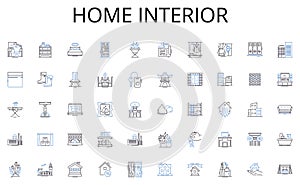 Home interior line icons collection. Efficiency, Strategy, Leadership, Organization, Decision-making, Prioritization photo