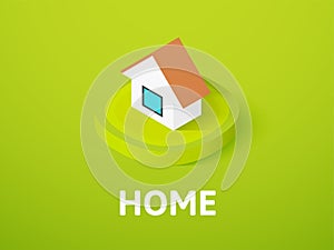 Home isometric icon, isolated on color background