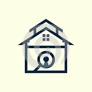 Home Key Finding Real Estate Finance Mortgage Logo Design.