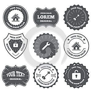 Home key icon. Wrench service tool symbol