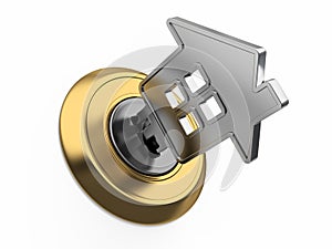 Home key in keyhole