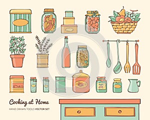 Home kitchen objects set