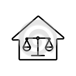 Home and law line icon. law abiding icon.
