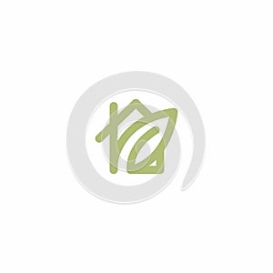 Home Leaf Logo Design. Eco Home Logo