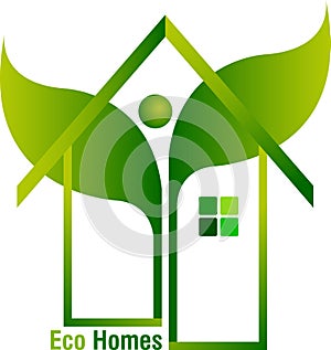 Home leaf logo design