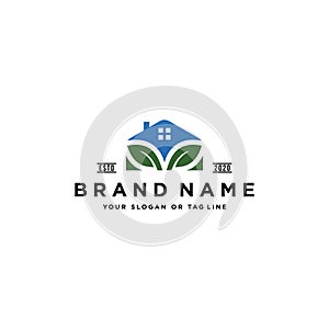 Home leaf logo design vector