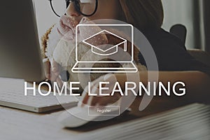 Home Learning Webpage Register Button Concept