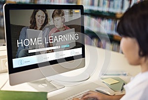 Home Learning Webpage Search Engine Concept