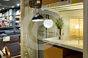 Home lighting fixtures assortment range in shop