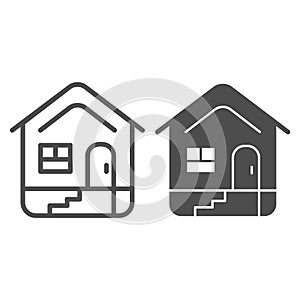 Home line and glyph icon. House vector illustration isolated on white. Building outline style design, designed for web