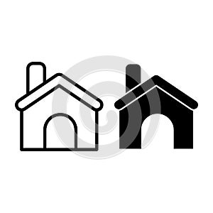 Home line and glyph icon. House vector illustration isolated on white. Building outline style design, designed for web