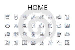 Home line icons collection. House, Dwelling, Residency, Abode, Habitat, Residence, Domicile vector and linear