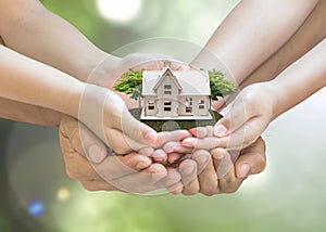 Home loan, car insurance, family assurance protection, and private property legacy planning concept photo