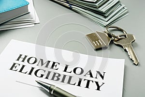 Home loan eligibility documents on desk photo