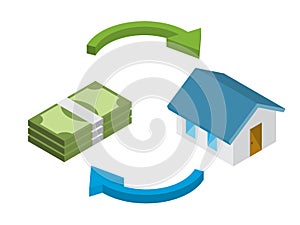 Home loan, home for cash concept