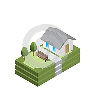 Home loan, home for cash concept, isometric vector