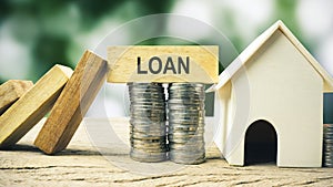 Home loan or property insurance protection concept