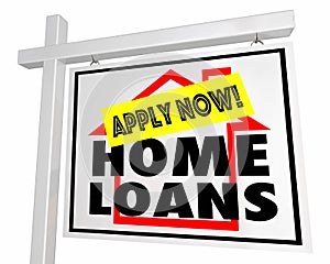 Home Loans Mortgage Apply Now House For Sale Sign 3d Illustration