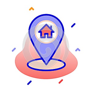 Home location, address, house, pin fully editable vector icon