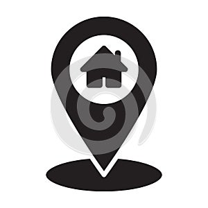 Home location, address, house, pin fully editable vector icon