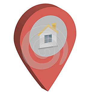 Home Location Isolated Isometric Vector icon which can easily modify or edit