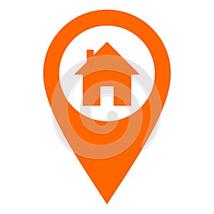 Home and location pin as vector illustration