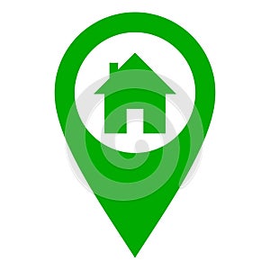 Home and location pin as vector illustration