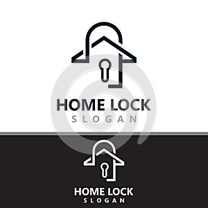 Home Lock Creative logo design security key protection concept for business
