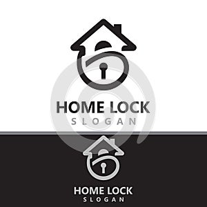 Home Lock Creative logo design security key protection concept for business