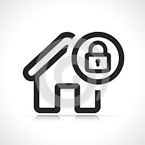 Home lock secure icon isolated