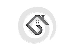 simple home logo, letter g or ag initial, unique design concept