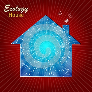 Home. Logo design template of house. Building vector silhouette. The concept of ecology, to save the planet. Eco friendly.