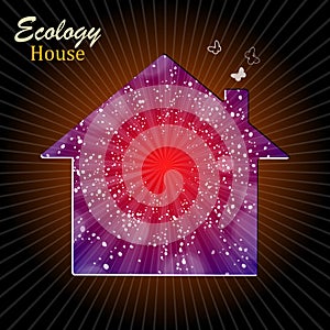 Home. Logo design template of house. Building vector silhouette. The concept of ecology, to save the planet. Eco friendly.
