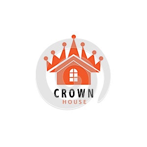 Home logo illustration crown design template vector