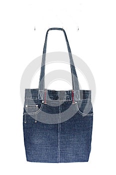 Home made bag of recycled jeans