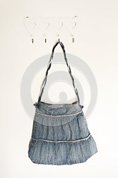 Home made bag of recycled jeans