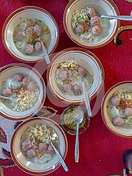 home-made bakso (meatball soup) photo