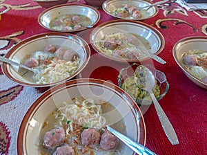 home-made bakso (meatball soup) photo