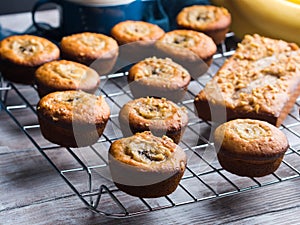 Home made banana muffins and cake