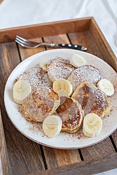 Home made banana pancakes