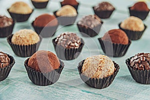 Home made brazilian candies brigadeiros