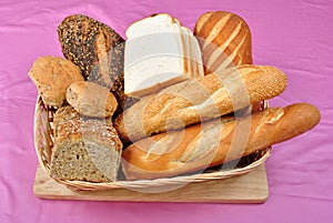 home made bread in a basket