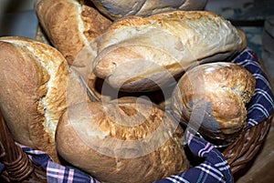 Home made bread in a basket