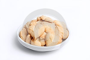 A home made butter cookies on white isolated